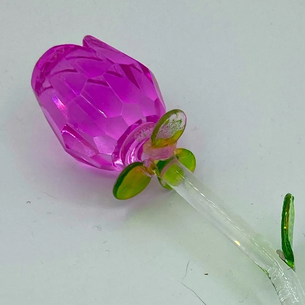 Cut Glass Rosebud Stems - Pinks